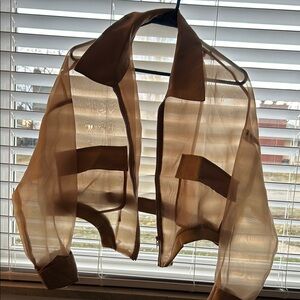 AKIRA Tan Bomber Jacket Lightweight Sheer